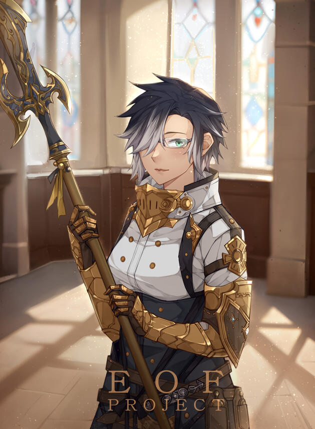 Efflore3 ffxiv character's fanart half body shoot & full background